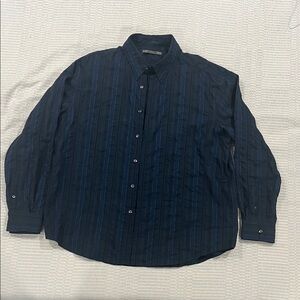 Axis Dark Blue Striped Casual Shirt